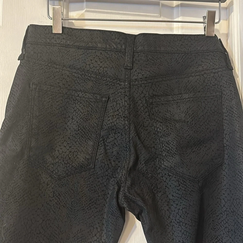 NWT Women’s Banana Republic Black Snakeskin Print Mid Rise Skinny Ankle Jeans